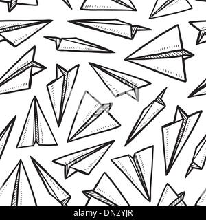 Seamless paper airplane background Stock Vector