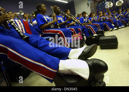 Nov 03, 2006; Pahokee, FL, USA; Pahokee bandmembers practice prior to Muck Bowl.  Mandatory Credit: Photo by Damon Higgins/Palm Beach Post/ZUMA Press. (©) Copyright 2006 by Palm Beach Post Stock Photo