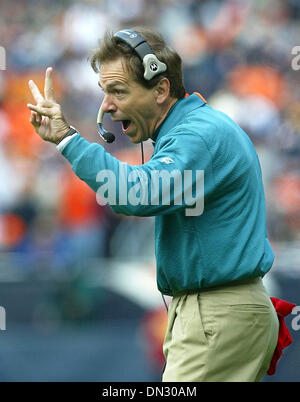 Nov 05, 2006; Chicago, IL, USA; Dolphins Head Coach Nick Saban, gestures to the game officials after Chicago wide receiver Mihsin Muhammad score a touchdown late in the second quarter Sunday afternoon at Soldier Field. Muhammad pushed off the Dolphins Will Allen but was not called for a foul. The Dolphins handed the Bears their first defeat of the season, 31-13.  Mandatory Credit:  Stock Photo