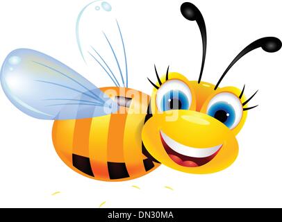 funny bee cartoon Stock Vector