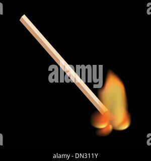 Burning Match Stock Vector