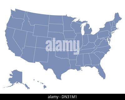 vector map of the united states of america Stock Vector