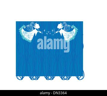 Abstract Christmas card with angels Stock Vector