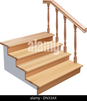 wooden stairs Stock Vector