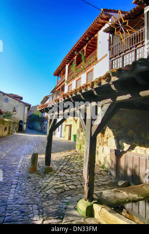 Streets typical of old world heritage village of Santillana del Mar, Spain Stock Photo