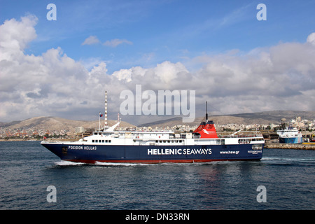 hellenic seaways ferry boat in Piraeus port,greece,europe Stock Photo