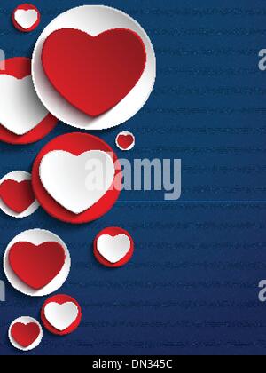 Valentines Day Heart Jeans Background Stock Vector