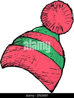 knitted cap, vector image Stock Vector