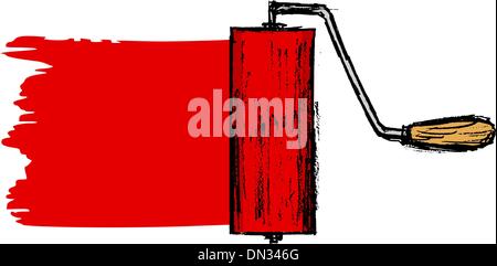 roller brush, vector image Stock Vector