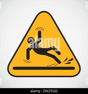 Wet floor caution sign. Stock Vector