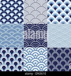 seamless ocean wave pattern Stock Vector