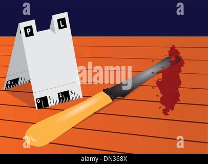 Knife in the blood Stock Vector