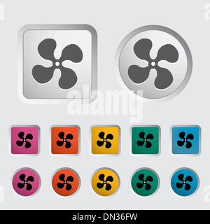 Fan icon, black object on a white background. Isolated single editable ...