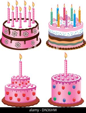 vector birthday cakes Stock Vector Image & Art - Alamy