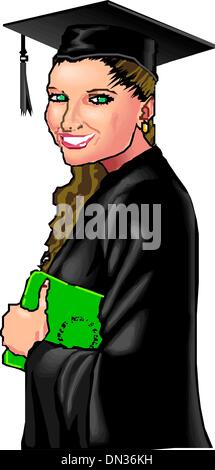 Cartoon graduation girl Stock Vector Image & Art - Alamy