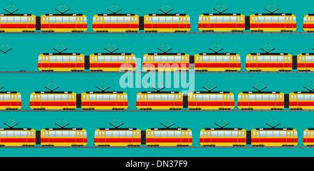 Vintage tram car pattern Stock Vector