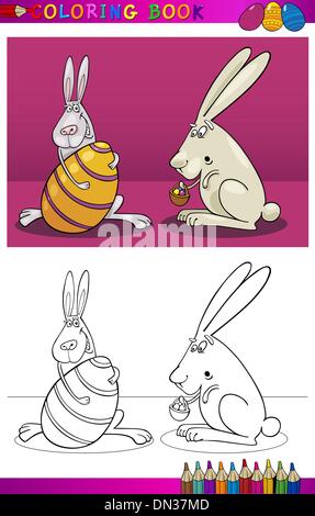 Bunny with Big Easter Egg Coloring Page for Kids Stock Vector Image ...