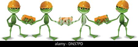 frog builders Stock Vector
