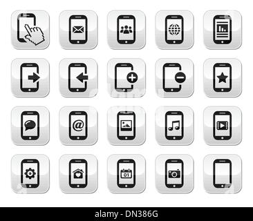 Smartphone / mobile or cell phone buttons set Stock Vector
