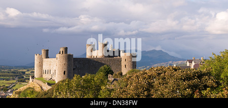 Harlech Castle in Snowdonia National Park, Wales. Autumn (September) 2013. Stock Photo