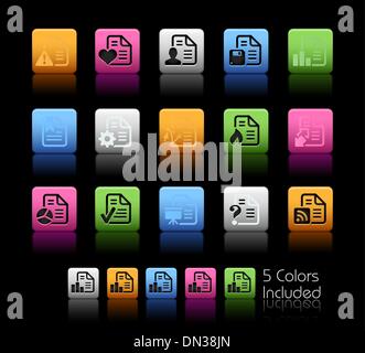 Documents Icons - 2 // Color Box Stock Vector