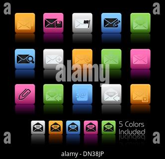 E-mail Icons // Color Box Stock Vector