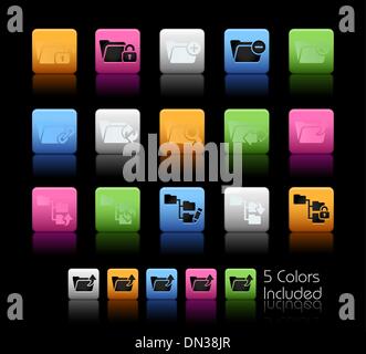 Folder Icons - 1 // Color Box Stock Vector