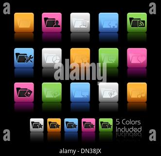 Folder Icons - 2 // Color Box Stock Vector