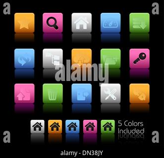 FTP & Hosting Icons // Color Box Stock Vector