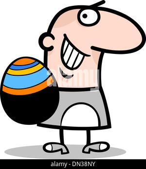 man in easter bunny costume cartoon Stock Vector