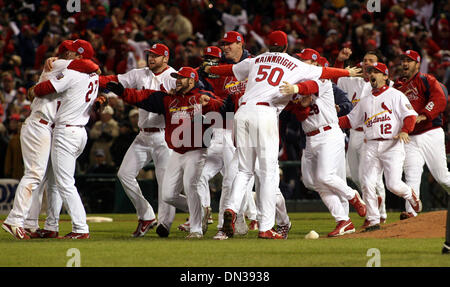 Oct 27, 2006 - St. Louis, MO, USA - The St. Louis Cardinals celebrate after  winning the 2006 World Series against the Detroit Tigers at Busch Stadium.  (Credit Image: © Laurie Skrivan/St