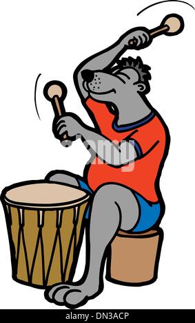 Animal playing intrument Stock Vector