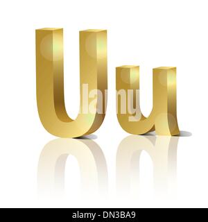 Golden letter U Stock Vector