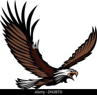Eagle Flying with  Wings Spread Stock Vector