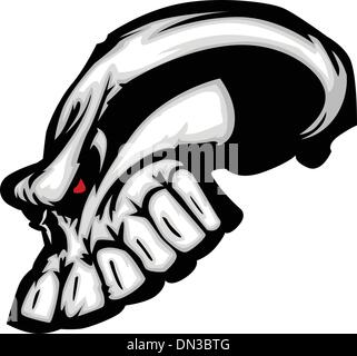 Skull Cartoon with Red Eyes Vector Image Stock Vector