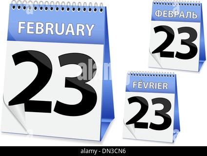 icon calendar 23 February Stock Vector