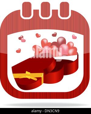 The calendar icon. Valentines day symbol. Flat Vector illustration ...