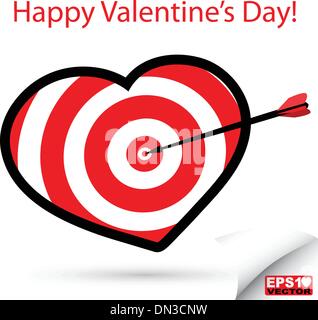 Red heart target vector Stock Vector
