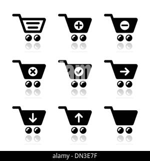 Shopping cart vector icons set Stock Vector