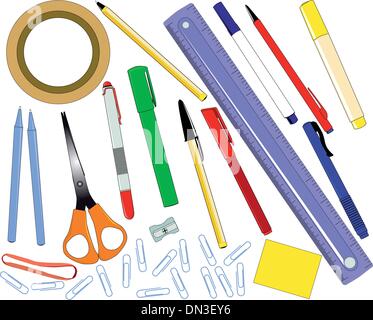 Office Supplies Stock Vector