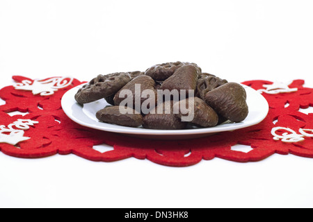 Plate full of famous polish gingerbread cookies Stock Photo