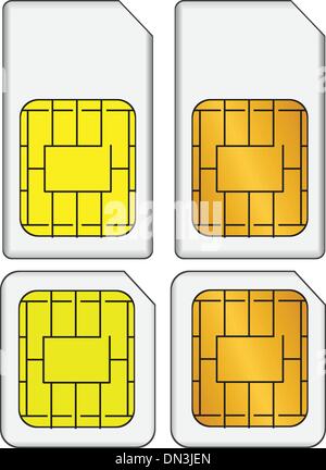 Set of SIM cards Stock Vector