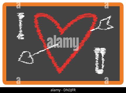 drawing red heart with arrow love symbol Stock Vector Image & Art - Alamy