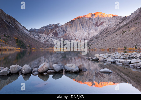 Sunrise at Convict Lake in the Eastern Sierra Mountains, California, USA. Autumn (October) 2013.
