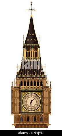 Big Ben Clock Face Stock Vector