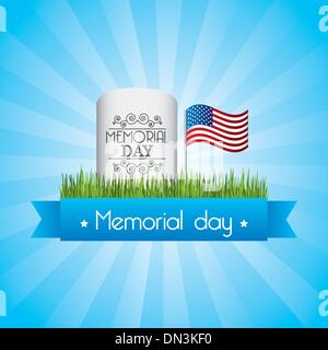 memorial day tombstone star american celebration vector illustration ...