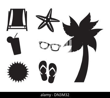 Summer and beach icons on white background Stock Vector Image & Art - Alamy