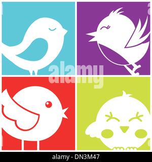birds icons Stock Vector