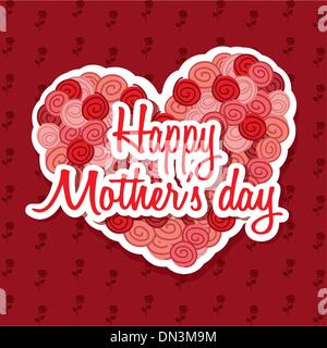 Happy mothers day background with red hearts Stock Vector Image & Art ...