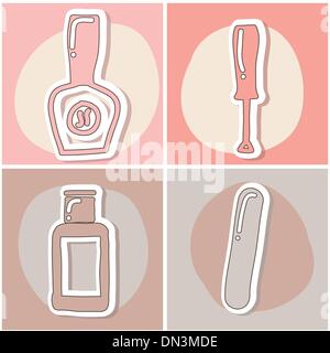 manicure and pedicure set Stock Vector
